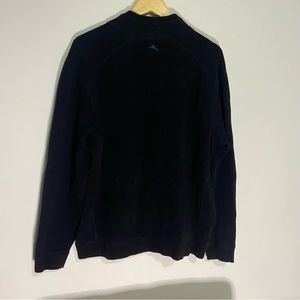 Tommy Bahama XL reverse 1/4 zip black blue sweatshirt